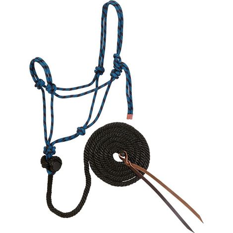 1 Licol Et Longe De Cheval Corde Polyester Tressée Motif Diamant Équitation