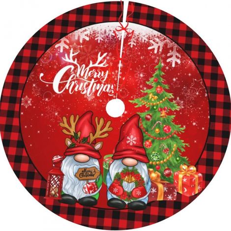 Jupe de sapin de Noël 2026, décorations de Noël, jupe de sapin à imprimé dessin animé, tablier de base pour sapin de Noël - Diamètre 120 cm - B-13