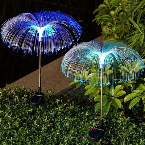 Lampes Solaire Jardin - Applique Solaire en Forme de Méduse - Éclairage Extérieur Étanche IP65 - 7 Couleurs Dégradées - 2 Pièces (1/5)