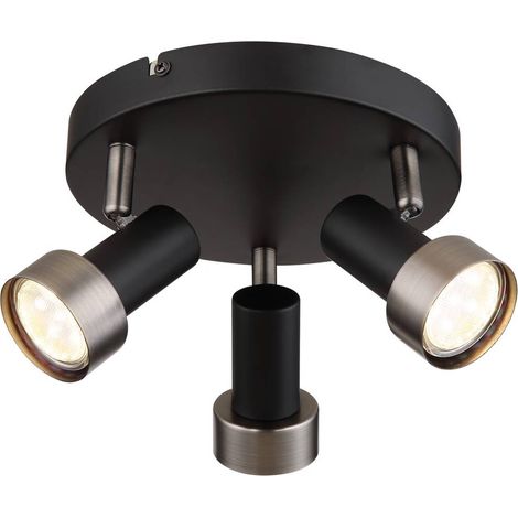 Spot plafond noir mat/argent 3xGU10 50W Konrad Rabalux (1/4)
