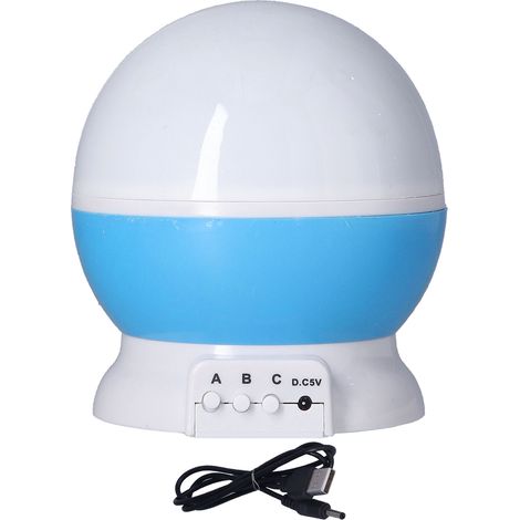 Projecteur Lumineux Bébé Rotatif Étoilé avec Changement de Couleurs - Veilleuse Nuit Bleue (1/5)