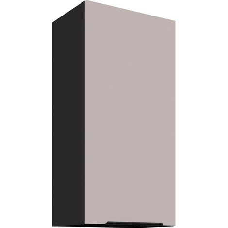 Küchen Hängeschrank 45 cm Küche ARONA Kaschmir beige matt + Schwarz matt Küchenzeile Küchenblock Küche Einbauküche (1/5)