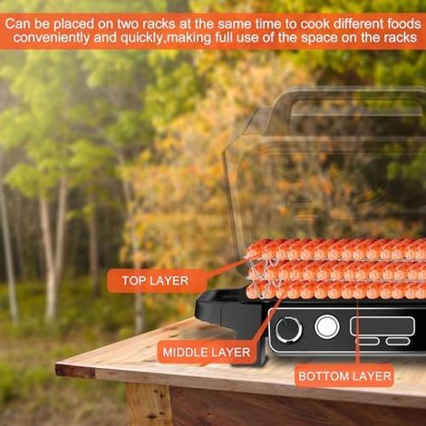 Set aus zwei Grillrosten für Ninja Woodfire, antihaftbeschichtete Edelstahl-Grillroste, kompatibel mit Ninja Woodfire Grills und Smokern, perfekt für Camping, Picknicks und Grillabende.