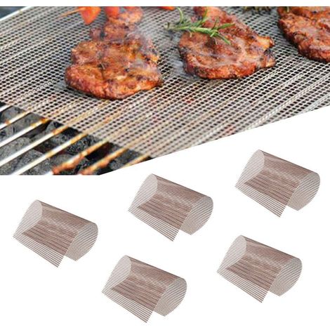 Grill Mat - Tissu Antiadhésif En PTFE Résistant À La Chaleur Jusqu'à 260 °C - Pour Grill Électrique, Charbon De Bois Ou Four - 5 Pièces (1/5)