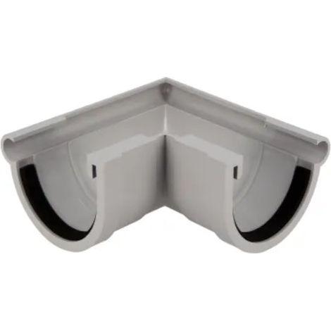 Coude gouttière extérieur 90° NICOLL AE25 LG25 195 mm gris PVC à joint (1/2)