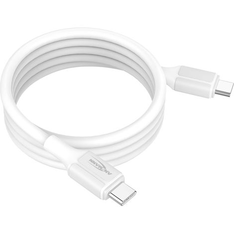 ANSMANN USB C Magnet Ladekabel 60W, Ordentlich & kompakt, Silikonkabel weiß (1/5)