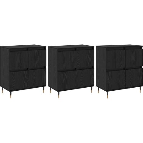 Maison Exclusive - Armario de almacenamiento 3 pcs Roble Negro 60 (1/5)