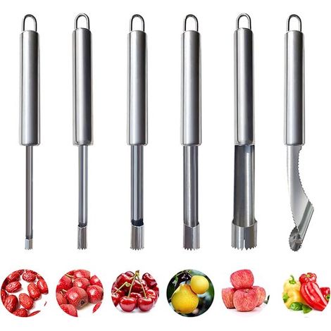 Set multifunzionale di trapano e snocciolatore in acciaio inox per frutta e verdura - 6 pezzi (1/5)