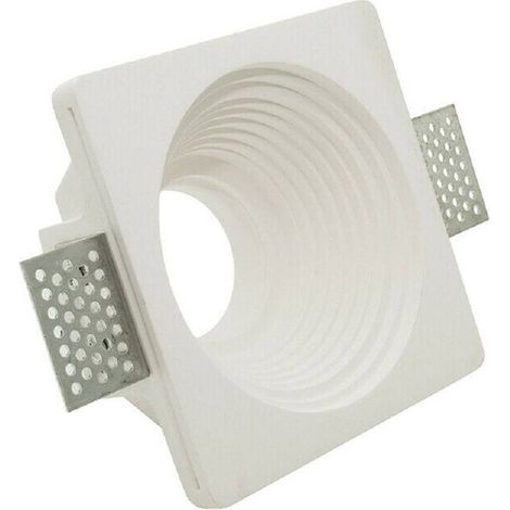 TRADE SHOP - Portafaretto Incasso In Gesso A Scomparsa Per Faretto Gu10 Con Motivo Tondo Gs18 - (1/4)