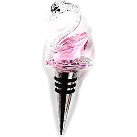 Tapón hermético para botellas de vino: Cisne decorativo de cristal para botellas de vino y otras bebidas.