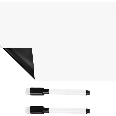 1 tableau blanc magnétique A4 pour réfrigérateur + 2 feutres pour tableau blanc à mine noire (1/5)