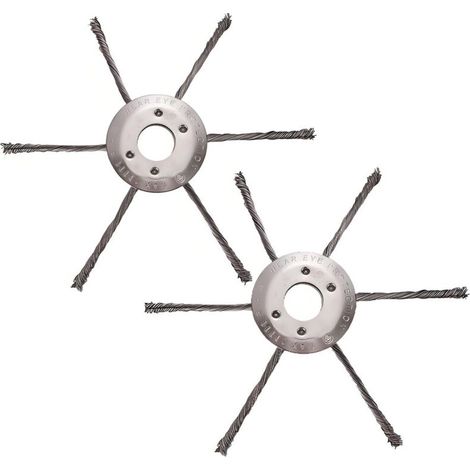 Set mit 2 Freischneiderköpfen, professionelle Unkrautbürste aus geknotetem Stahldraht, universelle Ersatz-Unkrautbürsten für Rasenmäher (6 Köpfe) (1/5)