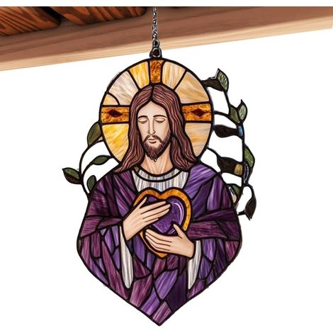 für Fenster Jesus Sonnenfänger 2D Acryl bunt Jesus Anhänger