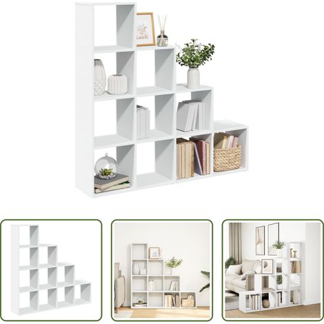 Raumteiler -  Raumteiler-Bücherregal 4 Stufen Weiß 131,5x29x131,5 cm (1/5)