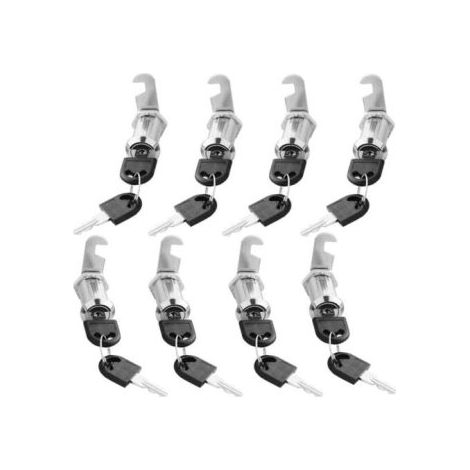 (16mm+20mm)Serrure Batteuse Cylindre,8PCS Serrure Boite aux Lettres avec 16 Clés Verrou de Porte pour Armoire Serrure Batteuse a Came Barillet pour Boite aux Lettres Tiroir Cabinet Bureau (1/5)