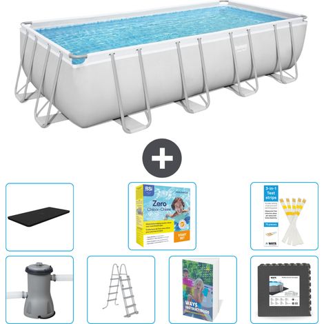 Bestway Power Steel Rechteckig - 488x244x122 cm - 8-teilig S607