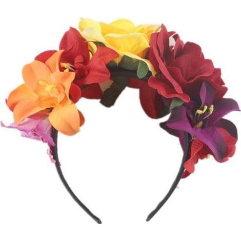 - Bandeau couronne de fleurs, bandeau d'Halloween, couronne de roses, accessoire de coiffure floral (1/5)