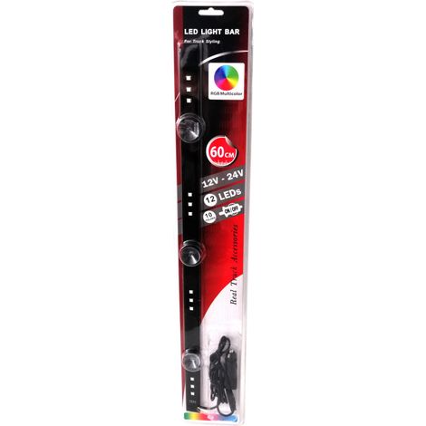 Leuchtende LED-Leiste 60 cm, 45 LEDs, 12–24 V, mehrfarbig (RGB)