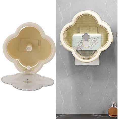 Multifunktionaler, wasserdichter Wand-Toilettenpapierspender (PP+PET) mit Haken und Rollenhalter (1/5)