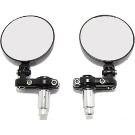 Rétroviseur de moto rond pliant, extrémité de la barre latérale noire pour guidon de 7/8 pouces de diamètre extérieur, 2 pièces (1/5)