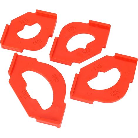 Gabarit de coupe d'angle en 4 pièces R20 T20 R25 T25 R30 T30 R40 T40, gabarit de positionnement rapide pour défonceuse, pour le travail du bois (1/5)
