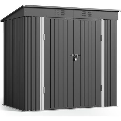 Bealife 2.3m² Capanno Acciaio Galvanizzato Tetto Inclinato Nero (1/5)