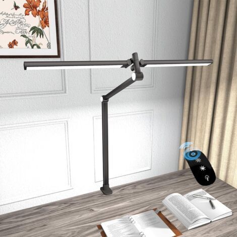 Lampe de Bureau LED Puissante, 24W 84cm Lumiere Bureau Ultra Longue à Double Source Lumineuse éclairage, avec Pince et Télécommande, 5 Luminosité, 5 Températures de Couleur, pour Ecran, gamer (1/5)