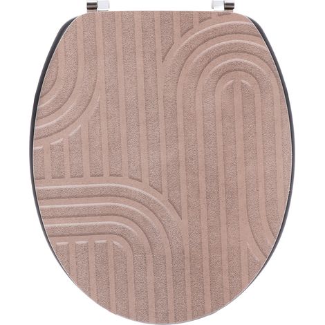 Wc-deckel mdf 18 zoll deckel design gedruckt und sitz nach holzart edelstahlbefestigungen - minimalistisch blush - Tendance