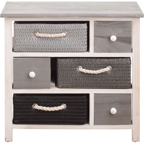 Rebecca Mobili Cassettiera Mobile bagno Shabby 6 Cassetti Moderno 53x56x27 (1/5)
