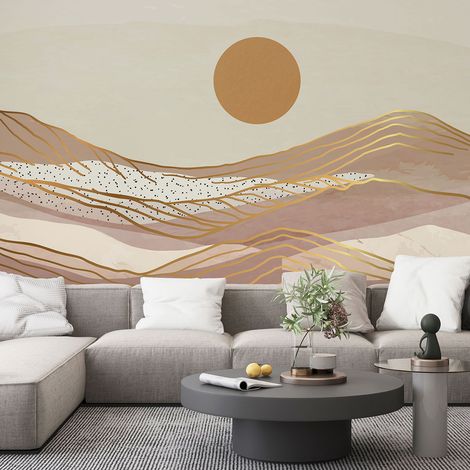 Papier peint panoramique - Soleil Boho - 130 cm x 73 cm (1/4)