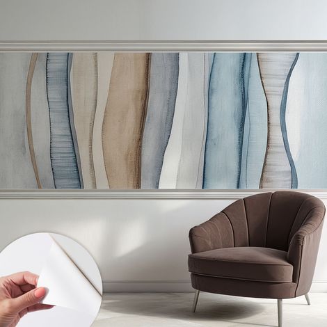 Papier peint adhésif avec colle pour décoration moderne de salon chambre à coucher cuisine et bureau Facile Rayures abstraites 250x104 cm (1/5)