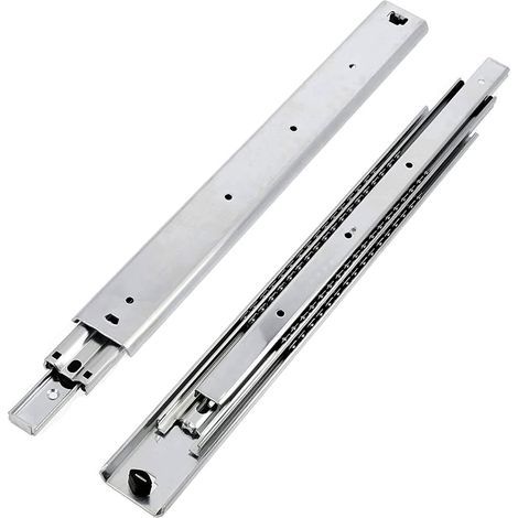 2 Pièces Ensemble de Glissières pour Tiroirs, Extraction Totale 53.9x400 mm, Acier Galvanisé 2 mm, Glissiere pour Tiroir Télescopique, Rail Tiroir Coulissant, Supportant jusqu'à 100 kg (1/5)