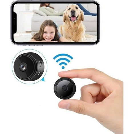 Mini caméra espion wifi noir 2023, version cachée, caméra de surveillance sans fil, petite caméra furtive à domicile, enregistrement HD, pack unique