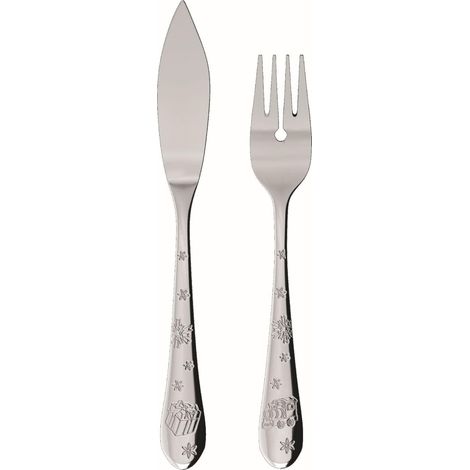ensemble de couverts à poisson 2 pièces argenté, lave-vaisselle, couverts de service, couverts de table poli miroir, acier inoxydable (1/4)