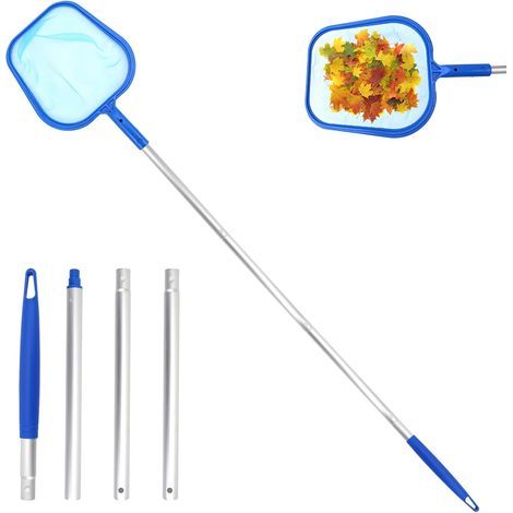 Teichskimmer, Poolskimmer mit Teleskopgriff, 161 cm lang, feinmaschig, feinmaschiger Teichskimmer, feinmaschiger Skimmer, Poolbodenskimmer (1/5)