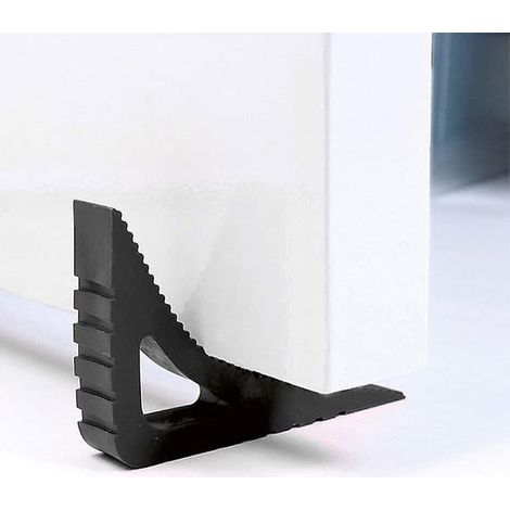 Butée de fenêtre pour intérieur et extérieur - Lot de 2 noires - Bloque-porte - Butée de porte en caoutchouc Stoppy (1/5)