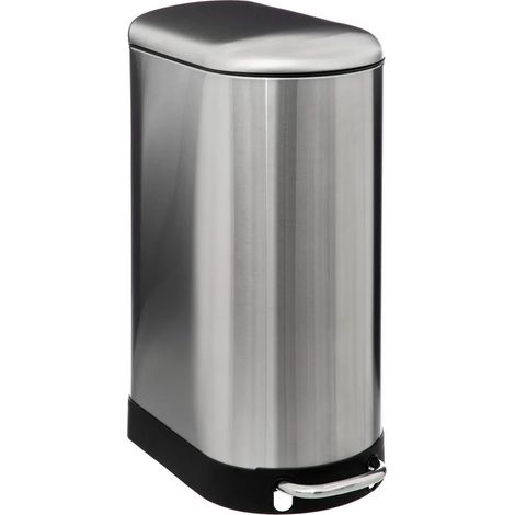 5Five Simply Smart – Poubelle inox 30L à pédale – Ouverture douce et silencieuse – Dimensions L. 42,5 x P. 25 x H. 62,2 cm – Seau amovible pour nettoyage facile