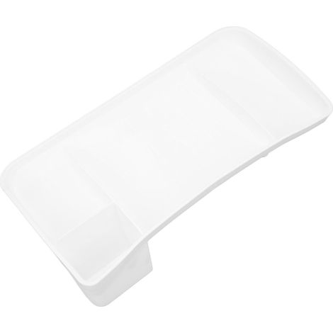 Plateau de rangement dissimulé derrière l'écran, en TPE, pour tableau de bord et console centrale, avec porte-mouchoirs, de remplacement pour Tesla Model 3 Y (blanc). (1/5)