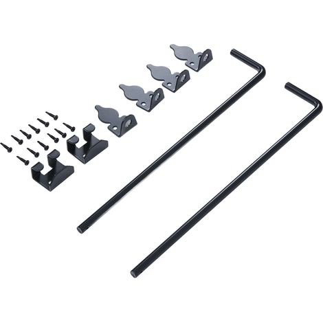 Lot de 2 verrous de sécurité pour portail, tige de retenue de 45,7 cm (18 pouces) en acier au carbone avec revêtement en poudre noir, étanche, pour clôture en bois (1/5)