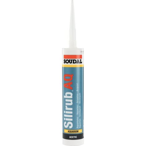 Soudal – Colle silicone transparente pour aquarium – Cartouche 310 ml – Résistance -60 °C à +200 °C – Temps de formation de peau 7 mn