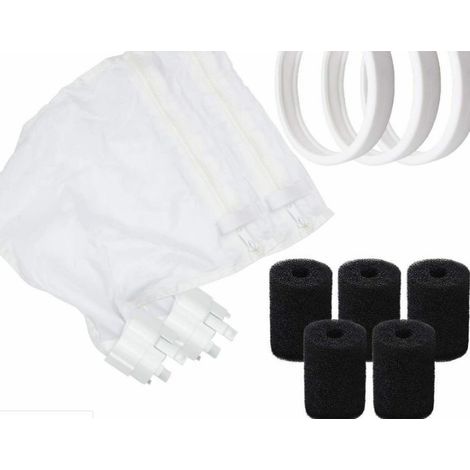 Nylon Pool Cleaner Bags for Polaris 280 or 480, with Soft Rubber Replacement Tires for Polaris 180, 280, 360, 380, C10, C-10, Polaris Pool Filter Sponge (1/5)