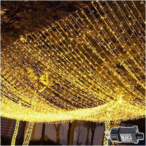 1 rideau lumineux 600 LED, étanche avec minuterie et 8 modes, guirlande décorative pour mariage, Noël et pergola (1/5)
