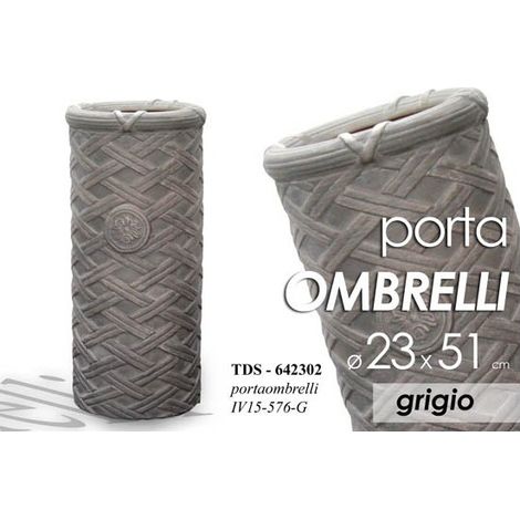 Portaombrelli da ingresso grigio salvaspazio h. 51 cm