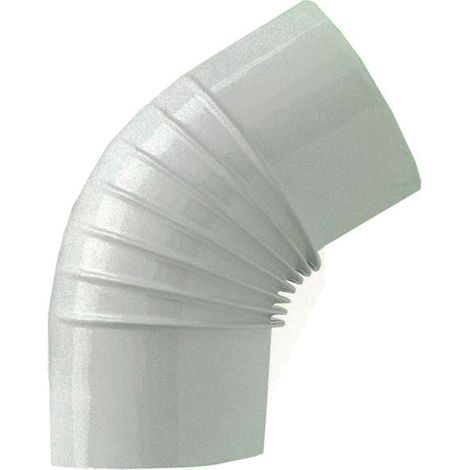 Gomito 45° porcellanato per stufe a legna bianco lucido - Diametro: Ø cm 13