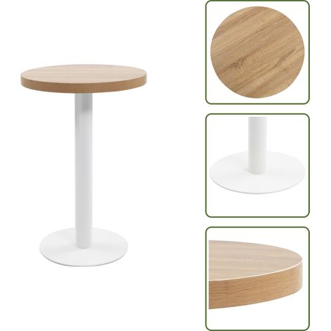 Bistrotisch Hellbraun 50 cm MDF - Esstisch - Bistrotisch - Runder Tisch - Kleiner Tisch - Wohnzimmertisch (1/5)