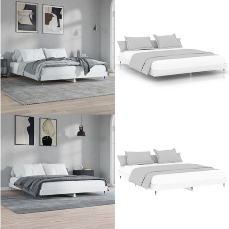 Giroletto Bianco 120x200 cm in Legno Multistrato - Letto in legno - Materasso per letto
