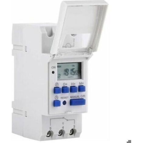 Programmateur Électrique Hebdomadaire - LCD - 15 A - 220 V - Montage Rail DIN - 16 Programmes ON/OFF - 1 Pièce (1/4)