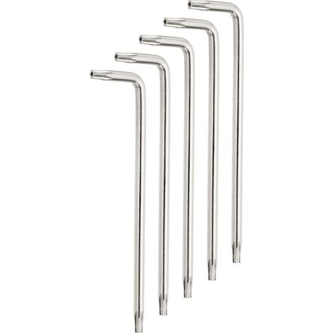 5 Pcs T15 Sécurité Anti-Frappe Torx Étoile Clé Bright Silver (1/5)