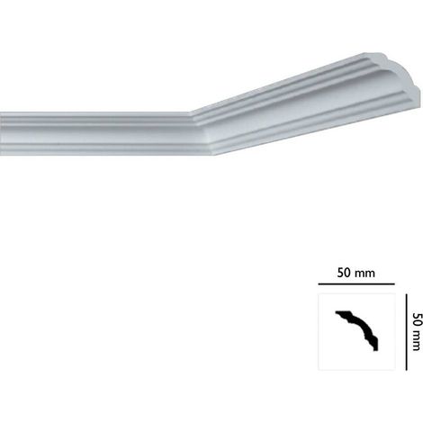 CORNICE DECORATIVA PER SOFFITTO mod. I750 - mm. 50 x 50 x 2 mt