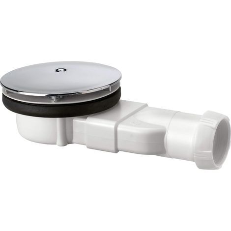 2PCS 726213002 Bonde de Douche Extra-Plate Dôme ABS, Blanc (1/5)